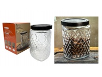 Pojemnik szklany TRÓJKĄTNY z plastikową pokrywką imitującą drewno 13,5x10 cm WZOREK