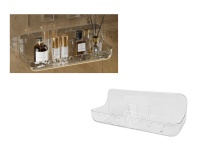 Półka, organizer na kosmetyki z przylepcem 24x9x8 cm TRANSPARENTNA