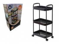 Półka, regał kuchenny metal 3 warstwowy 65x34x20 cm CZARNY