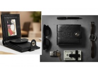 Portfel pionowy męski wzorek 12x9 cm