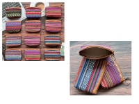 Portfelik, etui na klucze PASY MIX na suwak 14x10 cm - 1  szt