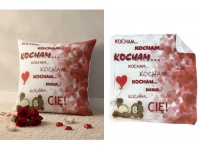 Poszewka na poduszkę KOCHAM… KOCHAM… CIĘ! 40x40 cm