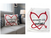 Poszewka na poduszkę KOCHAM CIĘ JAK DIABLI 40x40 cm