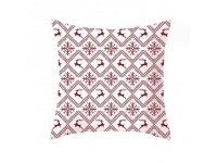 Poszewka na poduszkę świąteczna RENIFER 45x45 cm CZERWONO BIAŁA