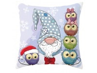 Poszewka na poduszkę świąteczna SKRZAT Z SOWAMI 45x45 cm