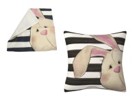 Poszewka na poduszkę ZAJĄC 45x45 cm BIAŁO CZARNA