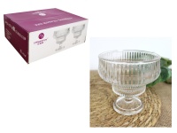 Pucharek szklany 285 ml na nóżce 12x10 cm transparentny PASY - 1 szt