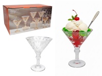 Pucharek szklany do deserów, lodów 220 ml 15x11,5 cm - kpl 6 szt