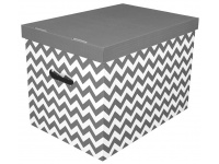 Pudełko dekoracyjne, porządkowe 320x250x185 mm ZYG-ZAK szaro-biały