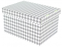 Pudełko dekoracyjne, porządkowe 320x250x185 mm PEPITKA szaro-biała