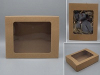 Pudełko, kartonik prezentowe składane EKO z okienkiem 14x11x5,5 cm