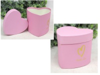 Pudełko papierowe FLOWER BOX gładkie Serce 11x11 cm RÓŻOWE