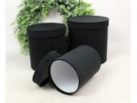 Pudełko papierowe FLOWER BOX CZARNY WELUR - kpl 3 szt 