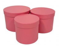 Pudełko papierowe FLOWER BOX RÓŻOWY - kpl 3 szt
