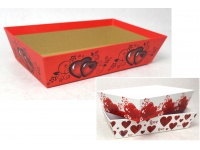 Pudełko prezentowe, kartonowe serca 33x20x7,5 cm mix wzorów