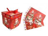 Pudełko prezentowe świąteczne KWADRATOWE MIKOŁAJ 15 cm mix wzorów