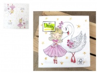 Serwetka Daisy 33x33 cm KSIĘŻNICZKA NO.038001 - kpl 20 szt w folii