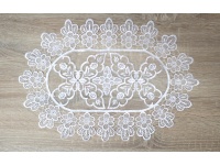 Serwetka gipiura owalna 40x30 cm biała KWIATY