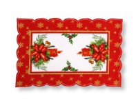 Serwetka świąteczna PROSTOKĄTNA 42x29 cm czerwono biała DWIE ŚWIECE
