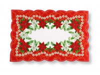 Serwetka świąteczna PROSTOKĄTNA 42x29 cm czerwono biała POINSECJA