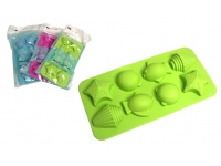 Silikonowa forma do kostek lodu czekolady MORZE 8 miejsc 21,5x11,5x1,8 cm mix kolor - 1 szt