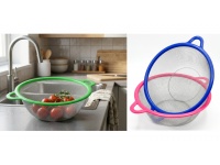 Sitko stalowe z plastikowymi rączkami 32x25x8 cm mix kolor