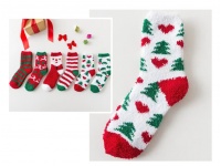 Skarpety damskie ŚWIATECZNE GRUBE uniwersalne mix wzorów