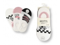 Skarpety, stópki dziecięce MOTYL biało-czarno-różowe MIX no: LN-928 - 1 para