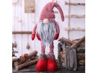 SKRZAT świąteczny z teleskopowymi nogami CZERWONO-SZARY 52x18 cm
