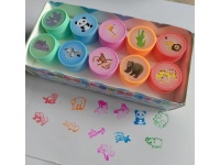 Stempelki ZWIERZĘTA ZOO kpl 10 szt opakowanie 14x6x4 cm