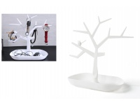 Stojak wieszak DRZEWKO do biżuterii z podstawką 26,5x23,5x11,5 cm cm BIAŁY