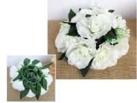Stroik RÓŻA 26 cm (kwiat 10x5 cm) BIAŁA