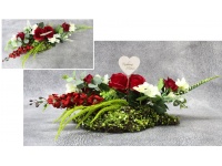 Stroik zalewany KOCHANEJ MAMIE róże CZERWONE łezka z gałązek (ok. 55x16x24 cm ) ok. 750 g 