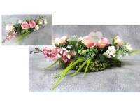 Stroik zalewany KOCHANEJ MAMIE róże RÓŻOWE łezka z gałązek (ok. 55x16x24 cm ) ok. 750 g 