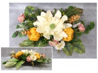 Stroik zalewany KWIATY MIX żółte + KWIAT PIANKOWY misa kwadrat (ok. 90x55x24 cm ) ok. 2,1 kg 