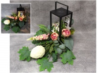 Stroik zalewany LATARNIA MAŁA piwonie, karczoch, łubin biało-różowy (ok. 70x55x37 cm) ok. 2,4 kg 