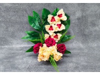 Stroik zalewany misa bordowe RÓŻE, kremowe HORTENSJE, kremowo-bordowy STORCZYK (ok. 50x60 cm) ok. 1,8 kg 