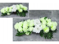 Stroik zalewany misa CHRYZANTEMA kremowa + BIAŁĘ RÓŻE (ok. 75x35 cm) ok. 1,6 kg 