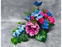 Stroik zalewany MISA KWADRAT róże, klematis, piwonia, storczyk RÓŻOWO-NIEBIESKI  (ok. 70x40x40 cm ) ok. 2 kg 