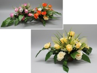 Stroik zalewany, misa okrągła, JEŻYK, róże z trawą (ok.80x30x30 cm) ok. 2 kg