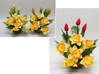 Stroik zalewany misa okrągła 6 żonkili, 3 tulipany (ok. 35x30x35 ) ok. 1 kg