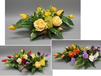 Stroik zalewany misa PROSTOKĄTNA PŁASKI, tulipany i róże (ok.59x30x22 cm) ok. 1 kg