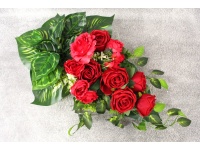 Stroik zalewany RÓŻE CZERWONE + HORTENSJE czerwone misa (ok. 55x45x22 cm ) ok. 1,8 kg 