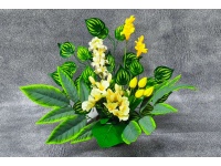 Stroik zalewany misa WIOSENNY tulipany, frezja ŻÓŁTY (ok. 65x38 cm) ok. 1,9 kg 