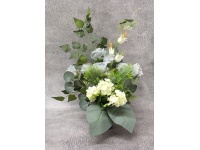 Stroik zalewany RÓŻE, HORTENSJE, DZWONKI biało-niebieski wazon (ok.55x30x45 cm) ok. 1,4 kg 