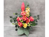 Stroik zalewany RÓŻE + KARCZOCH koralowe wazon (ok. 55x35x60 cm) ok. 1,5 kg