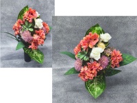 Stroik zalewany WAZON HORTENSJE, RÓŻE, CZOSNEK koralowy (ok. 40x40x40 cm) ok. 1,4 kg 