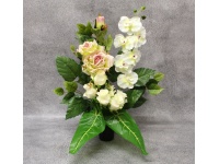 Stroik zalewany WAZON RÓŻE biało-jasno różowy (ok. 60x50x35 cm) ok. 1,5 kg 