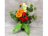 Stroik zalewany WAZON RÓŻE czerwono-pomarańczowy (ok. 60x50x35 cm) ok. 1,5 kg 