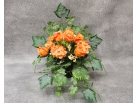 Stroik zalewany WAZON róże POMARAŃCZOWE + drobne kwiatki i liście klonu (ok. 55x50x40 cm) ok. 1,5 kg 
